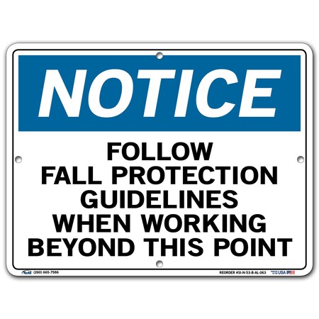 Vestil Aluminum Sign, 9-1/2" H, 12-1/2" W, Aluminum, Rectangle, English, SI-N-53-B-AL-063 SI-N-53-B-AL-063